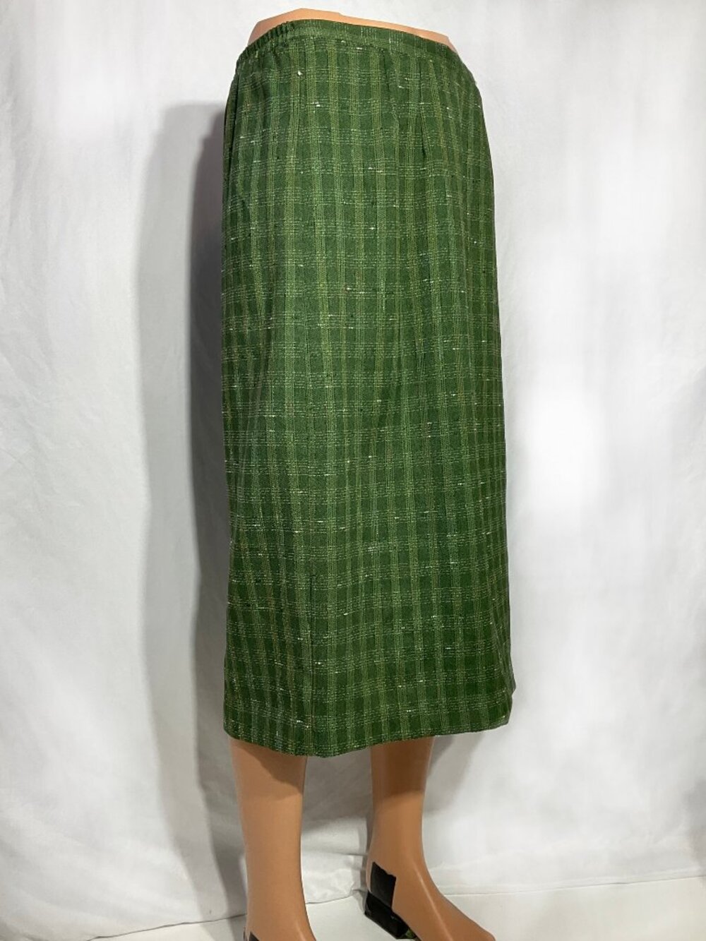 Sag Harbor Sz 12 Green Midi Plaid Pencil Skirt Womens